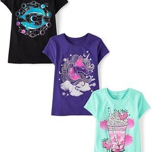 The Children's Place, Girls, XS, Short Sleeve Graphic T-shirts, 3 Pack (NWT)